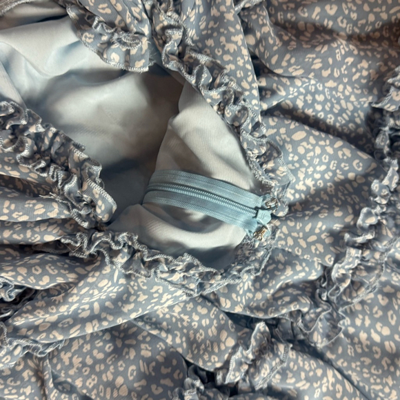 Selfie Leslie Ruffle Floral V-Neck Mini Dress Size XS Blue - Picture 10 of 11